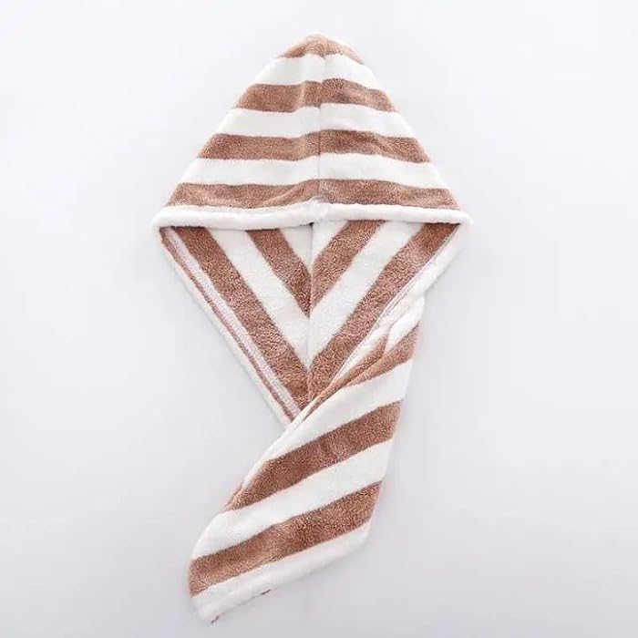 Microfiber Hair Dry Cap Colorful Striped Super Absorbent Quick Dry Hair Towel for Women Long Hair Wrap Cap Bathroom Showering - Image 5